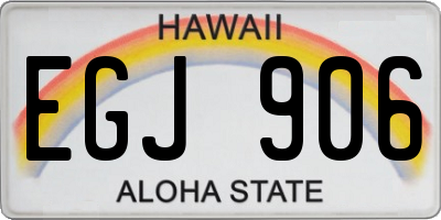 HI license plate EGJ906