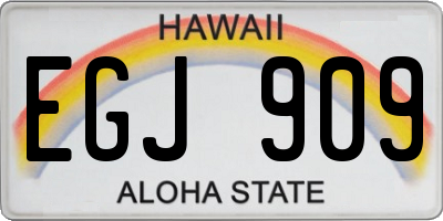 HI license plate EGJ909