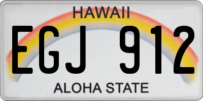 HI license plate EGJ912