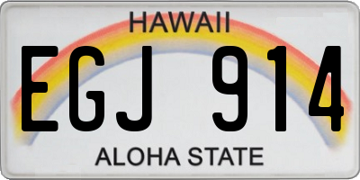 HI license plate EGJ914
