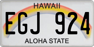 HI license plate EGJ924