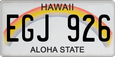 HI license plate EGJ926