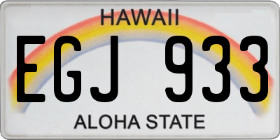 HI license plate EGJ933
