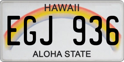 HI license plate EGJ936