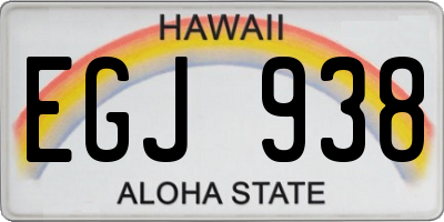 HI license plate EGJ938
