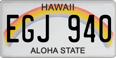 HI license plate EGJ940