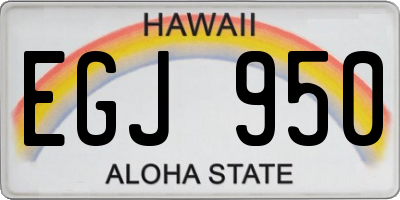 HI license plate EGJ950
