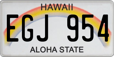 HI license plate EGJ954