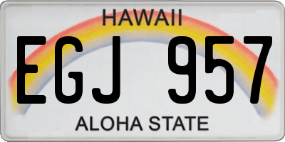 HI license plate EGJ957