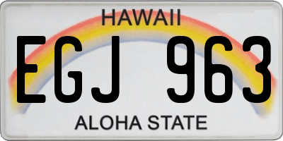 HI license plate EGJ963