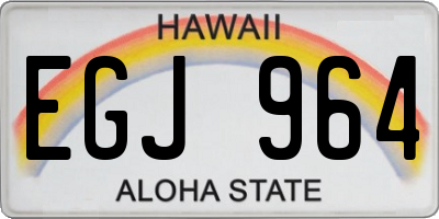 HI license plate EGJ964