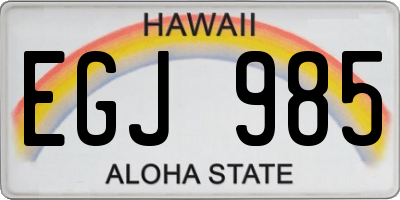 HI license plate EGJ985