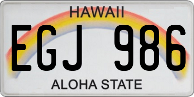 HI license plate EGJ986