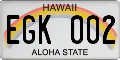HI license plate EGK002