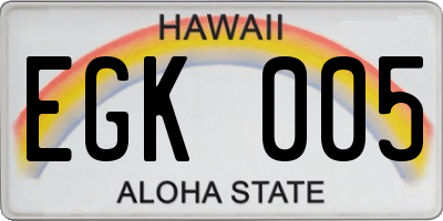 HI license plate EGK005