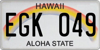 HI license plate EGK049