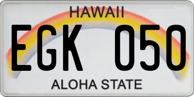 HI license plate EGK050