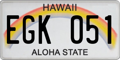 HI license plate EGK051