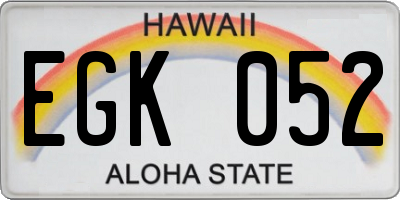 HI license plate EGK052