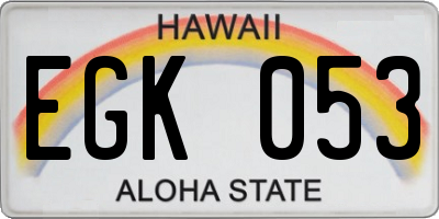 HI license plate EGK053