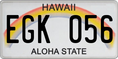 HI license plate EGK056