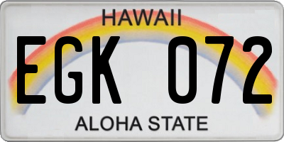 HI license plate EGK072
