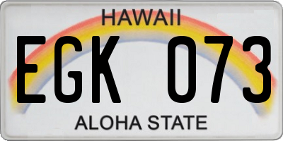 HI license plate EGK073
