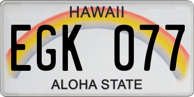 HI license plate EGK077