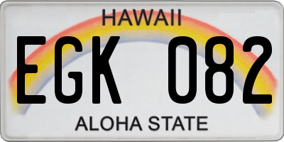 HI license plate EGK082