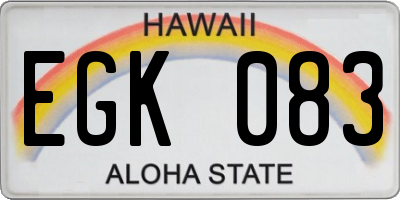 HI license plate EGK083