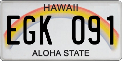 HI license plate EGK091