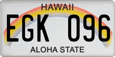 HI license plate EGK096