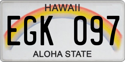 HI license plate EGK097