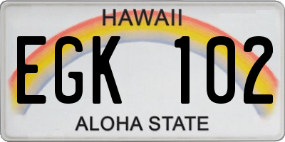 HI license plate EGK102