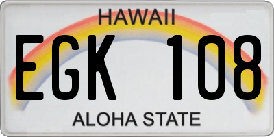 HI license plate EGK108