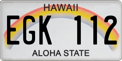 HI license plate EGK112