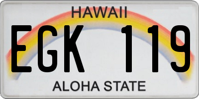 HI license plate EGK119