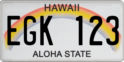 HI license plate EGK123