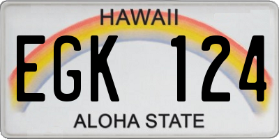 HI license plate EGK124