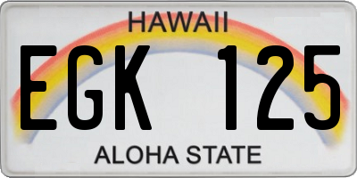 HI license plate EGK125