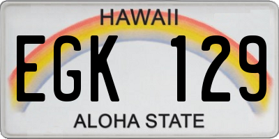 HI license plate EGK129