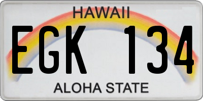 HI license plate EGK134