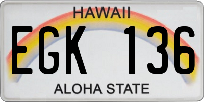 HI license plate EGK136
