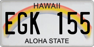 HI license plate EGK155