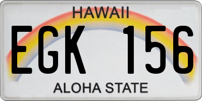 HI license plate EGK156