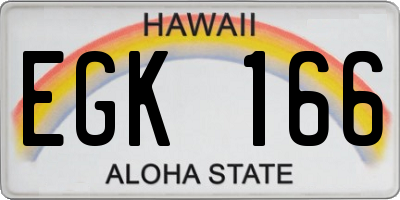 HI license plate EGK166