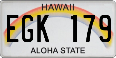 HI license plate EGK179