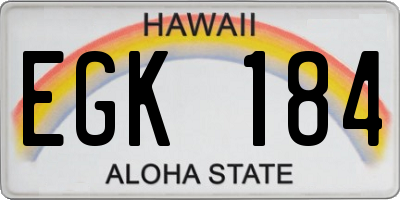 HI license plate EGK184