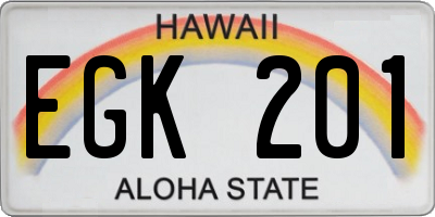 HI license plate EGK201