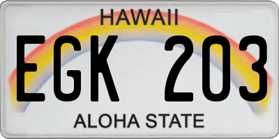 HI license plate EGK203